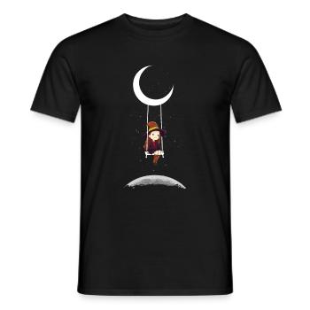 Hexe auf Mond Schaukel Halloween Kostüm - Männer T-Shirt - Schwarz - Vorne - AI Model Male 178 light (178cm)