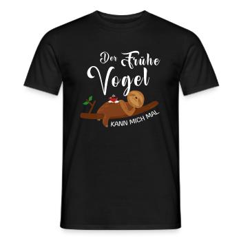 Faultier Der Frühe Vogel kann mich mal - Männer T-Shirt - Schwarz - Vorne - AI Model Male 178 light (178cm)