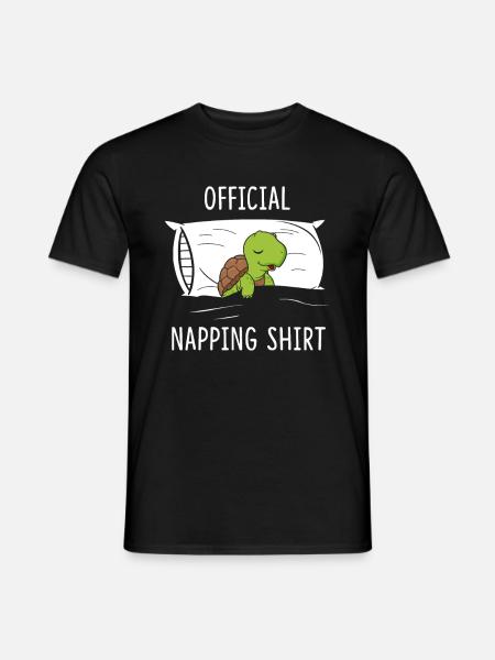 Official Napping Shirt Turtle Pajama - Männer T-Shirt - Schwarz