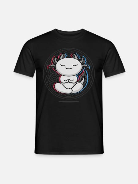 Namaste Axolotl Mandala Lotus Meditation Axolotl - Männer T-Shirt - Schwarz