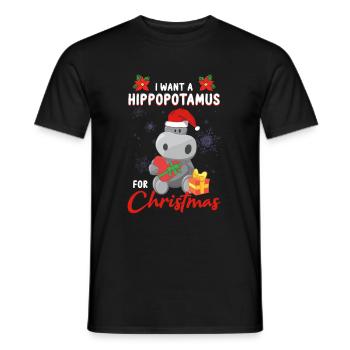 I Want A Hippopotamus For Christmas - Männer T-Shirt - Schwarz - Vorne - AI Model Male 178 light (178cm)