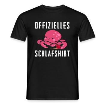 Offizielles Schlafshirt Krake Oktopus Tintenfisch - Männer T-Shirt - Schwarz - Vorne - AI Model Male 178 light (178cm)