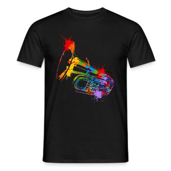 Splash Tuba Musicien Tubaist - T-shirt homme - noir - Devant - AI Model Male 178 light (178cm)