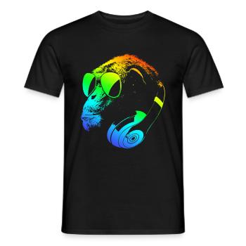 DJ Ape Gorilla Monkey Musique Techno Monkey - T-shirt homme - noir - Devant - AI Model Male 178 light (178cm)