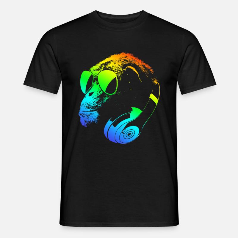 DJ Ape Gorilla Monkey Music Techno Monkey - Männer T-Shirt - Schwarz