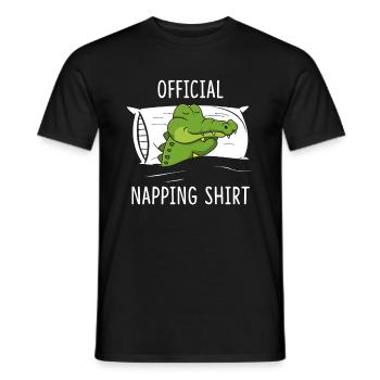 Official Napping Shirt Crocodile - Männer T-Shirt - Schwarz - Vorne - AI Model Male 178 light (178cm)