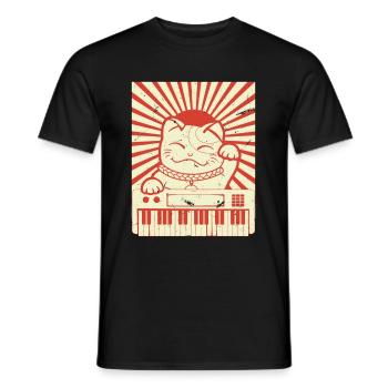 Modular Katze Japanisch Analog Synthesizer Katze - Männer T-Shirt - Schwarz - Vorne - AI Model Male 178 light (178cm)