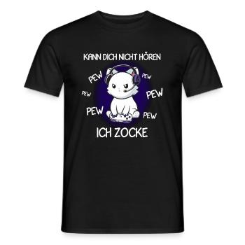 Kann Dich Nicht Hören Ich Zocke Gamer Katze - Männer T-Shirt - Schwarz - Vorne - AI Model Male 178 light (178cm)