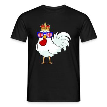 Poulet Queen Elizabeth II Poulets de la couronne britannique - T-shirt homme - noir - Devant - AI Model Male 178 light (178cm)