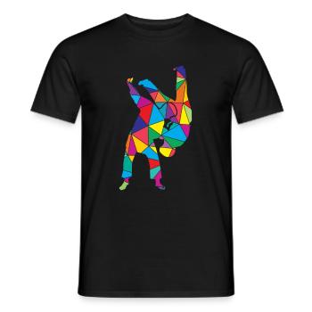 Low Poly Martial Arts Polygon Judo - Men's T-Shirt - black - Front - AI Model Male 178 light (178cm)