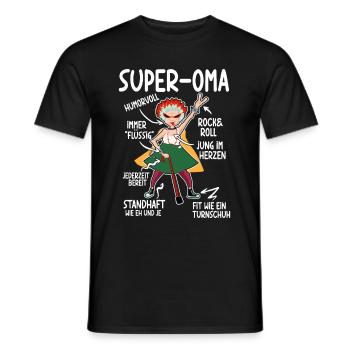 Anatomy of a Super Granny Grandma Grandma Granny - Men's T-Shirt - black - Front - AI Model Male 178 light (178cm)