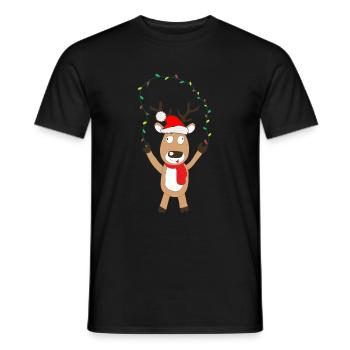 Drôle de renne de Noël - T-shirt homme - noir - Devant - AI Model Male 178 light (178cm)