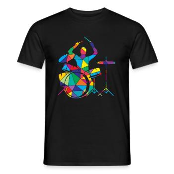 Schlagzeug Polygon Trommler - Männer T-Shirt - Schwarz - Vorne - AI Model Male 178 light (178cm)