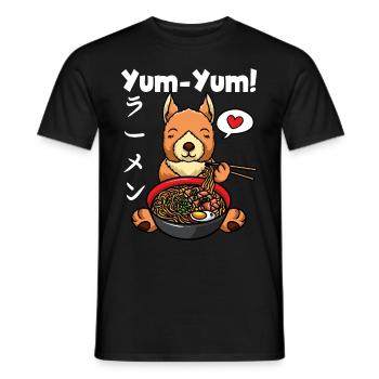 Anime Eichhörnchen Ramen Nudeln Kawaii - Männer T-Shirt - Schwarz - Vorne - AI Model Male 178 light (178cm)