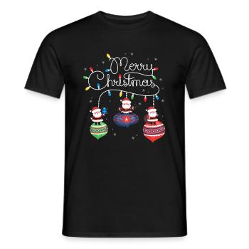 Merry Christmas Santa Claus Christmas Decoration - Men's T-Shirt - black - Front - AI Model Male 178 light (178cm)