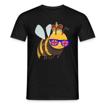 Bee Queen Queen Elizabeth II Sunglasses - Men's T-Shirt - black - Front - AI Model Male 178 light (178cm)