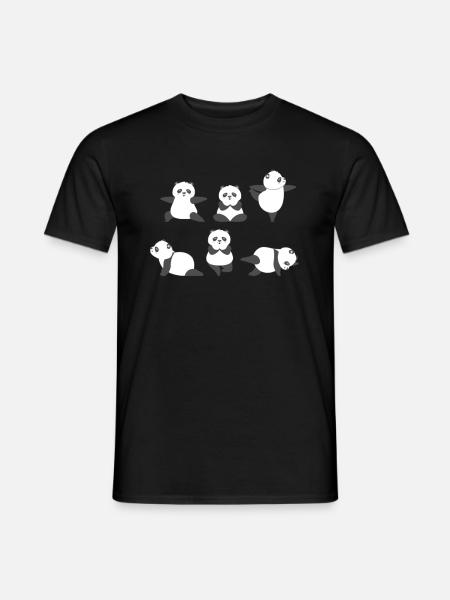 Yoga Panda Meditation Panda fait des exercices de yoga - T-shirt homme - noir