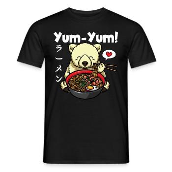 Yum Yum Japan Anime Ramen Nudel Eisbär - Männer T-Shirt - Schwarz - Vorne - AI Model Male 178 light (178cm)