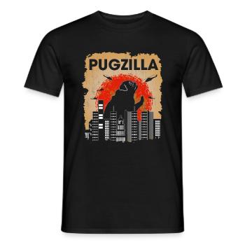 Pugzilla Cute Dog Pug - Männer T-Shirt - Schwarz - Vorne - AI Model Male 178 light (178cm)