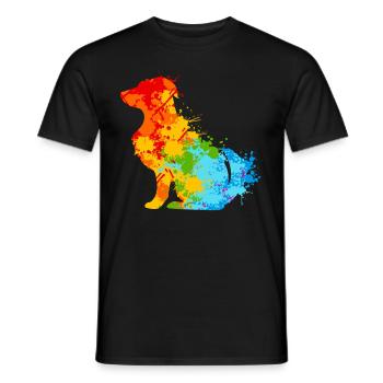 Hund Splash Art Hunde Tierliebhaber - Männer T-Shirt - Schwarz - Vorne - AI Model Male 178 light (178cm)