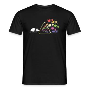Prisma Panda Licht Dreieckes Lichtspektrum - Männer T-Shirt - Schwarz - Vorne - AI Model Male 178 light (178cm)
