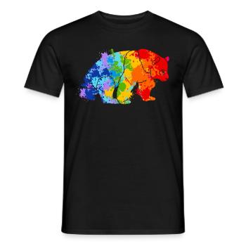 Panda Splash Art Tierliebhaber - Männer T-Shirt - Schwarz - Vorne - AI Model Male 178 light (178cm)