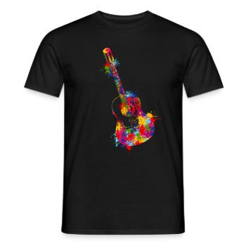 Splash Guitar Musical Musician Guitarist - Männer T-Shirt - Schwarz - Vorne - AI Model Male 178 light (178cm)
