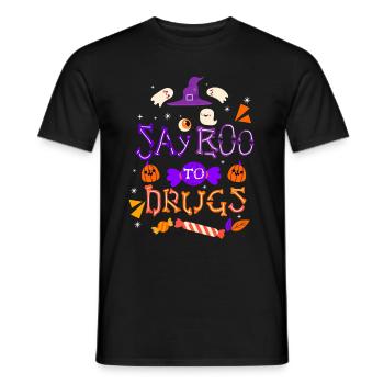 Say Boo To Drugs Red Ribbon Halloween - Männer T-Shirt - Schwarz - Vorne - AI Model Male 178 light (178cm)
