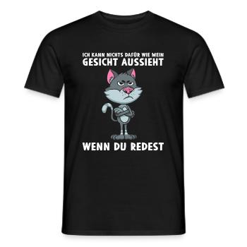 Kann nichts dafür wie mein Gesicht aussieht - Männer T-Shirt - Schwarz - Vorne - AI Model Male 178 light (178cm)