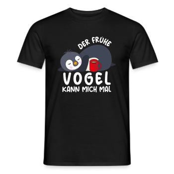 Der Frühe Vogel kann mich mal Pinguin - Männer T-Shirt - Schwarz - Vorne - AI Model Male 178 light (178cm)