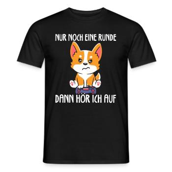 Nur Noch Eine Runde Zocken Gamer Hund - Männer T-Shirt - Schwarz - Vorne - AI Model Male 178 light (178cm)