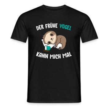Faultier Der Frühe Vogel kann mich mal - Männer T-Shirt - Schwarz - Vorne - AI Model Male 178 light (178cm)
