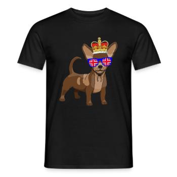 Chihuahua wearing the Queen's crown - Men's T-Shirt - black - Front - AI Model Male 178 light (178cm)