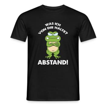 Frosch Kaffee Was ich von dir halte Abstand - Männer T-Shirt - Schwarz - Vorne - AI Model Male 178 light (178cm)