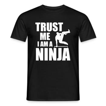 Trust Me Im A Ninja Kitsune Style Japanese Samurai - Men's T-Shirt - black - Front - AI Model Male 178 light (178cm)
