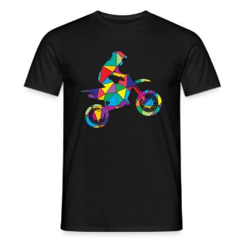 Motocross Polygon Dirt Bike - Men's T-Shirt - black - Front - AI Model Male 178 light (178cm)
