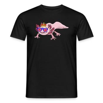 Axolotl Queen Elizabeth II Britische Krone - Männer T-Shirt - Schwarz - Vorne - AI Model Male 178 light (178cm)