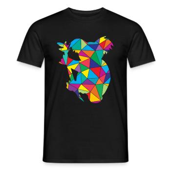 Low Poly Koala Geometrie Polygon Koala - Männer T-Shirt - Schwarz - Vorne - AI Model Male 178 light (178cm)