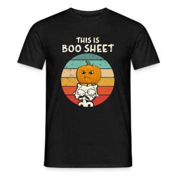 This Is Boo Sheet Pumpkin Trick Or Treat Halloween - Männer T-Shirt - Schwarz - Vorne - AI Model Male 178 light (178cm)