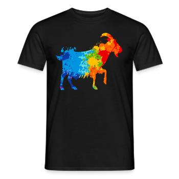 Goat Splash Art Farmer Animal Lover - T-shirt homme - noir - Devant - AI Model Male 178 light (178cm)
