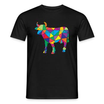 Vache Polygone Éleveur de bovins - T-shirt homme - noir - Devant - AI Model Male 178 light (178cm)