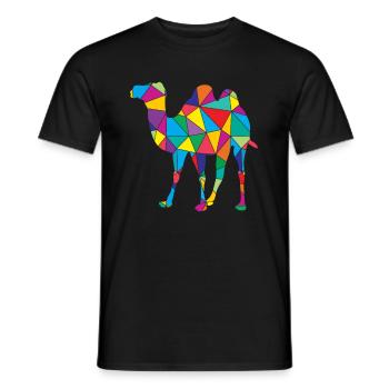 Camel Polygon Desert Art - Men's T-Shirt - black - Front - AI Model Male 178 light (178cm)