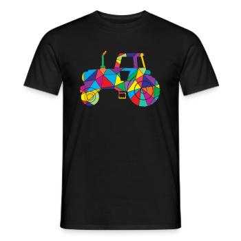 Low Poly Farm Tractor Poly Farm - Men's T-Shirt - black - Front - AI Model Male 178 light (178cm)