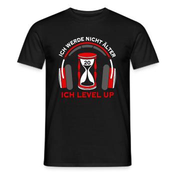 Ich werde nicht älter ich Level Up Gamer 20 Jahre - Männer T-Shirt - Schwarz - Vorne - AI Model Male 178 light (178cm)
