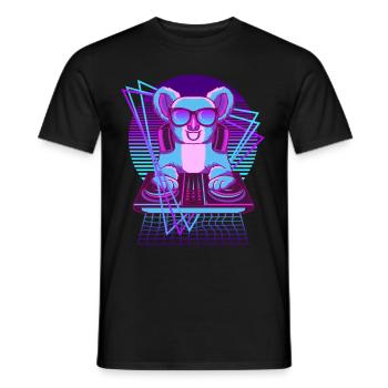 Vaporwave Koala DJ Pult Koala - Männer T-Shirt - Schwarz - Vorne - AI Model Male 178 light (178cm)