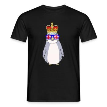 Pingouin porte la couronne Angleterre - T-shirt homme - noir - Devant - AI Model Male 178 light (178cm)