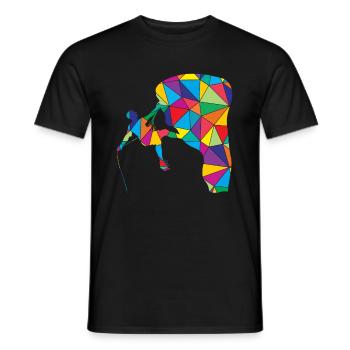 Rock Climber Polygon Climber - Men's T-Shirt - black - Front - AI Model Male 178 light (178cm)