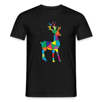 Hirsch Polygon Reh Wild Animal - Männer T-Shirt - Schwarz - Vorne - AI Model Male 178 light (178cm)