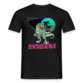 Synthesaurus T-Rex Synthétiseur à clavier - T-shirt homme - noir - Devant - AI Model Male 178 light (178cm)