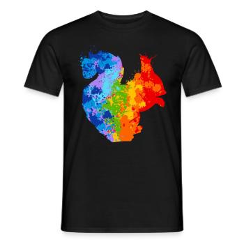 Eichhörnchen Splash Art Tierliebhaber - Männer T-Shirt - Schwarz - Vorne - AI Model Male 178 light (178cm)